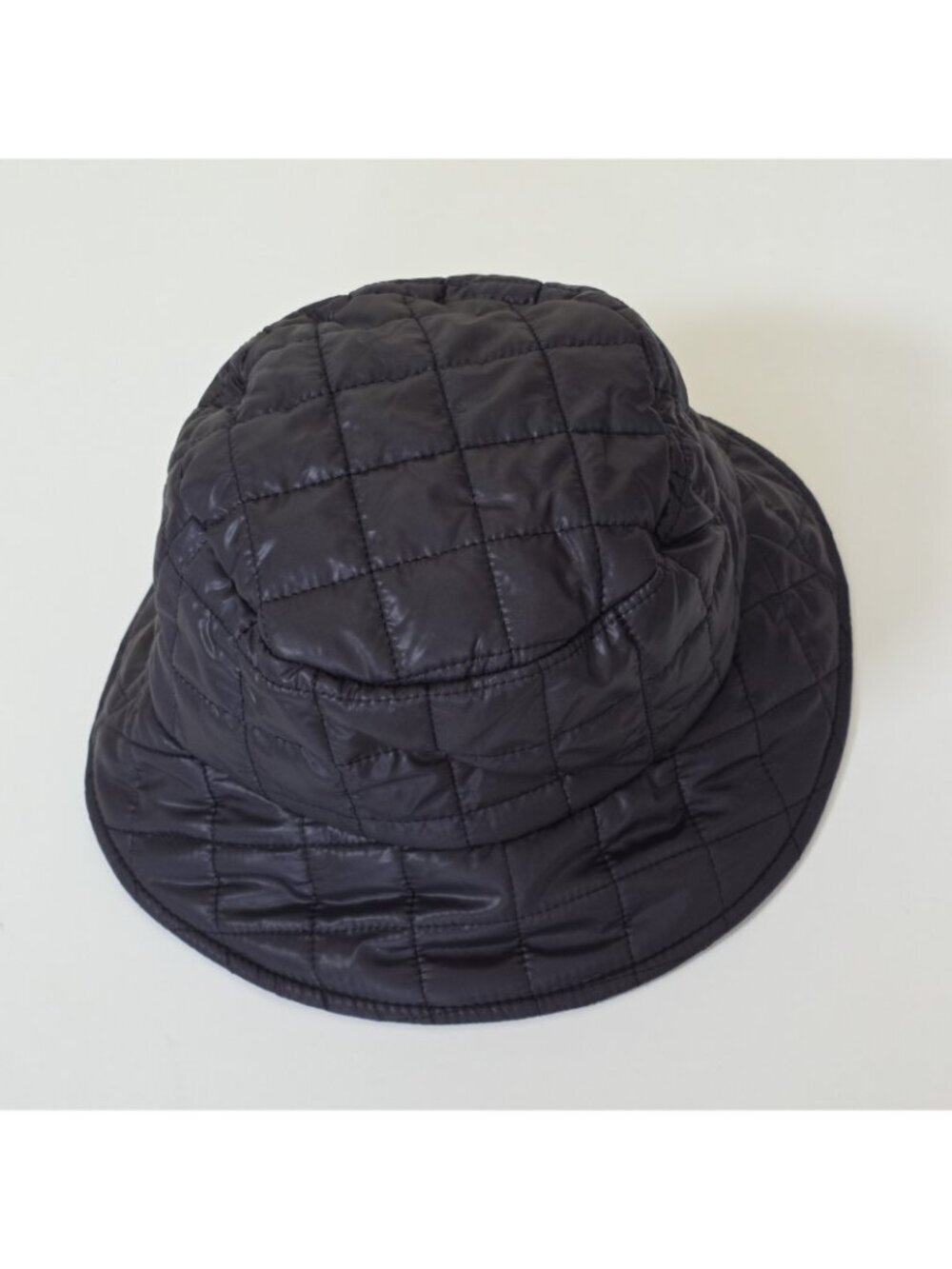 Vero Moda Puffer Quilted Bucket Hat M/ L Black Packable Edgy Eco Friendly Grunge - Picture 3 of 13